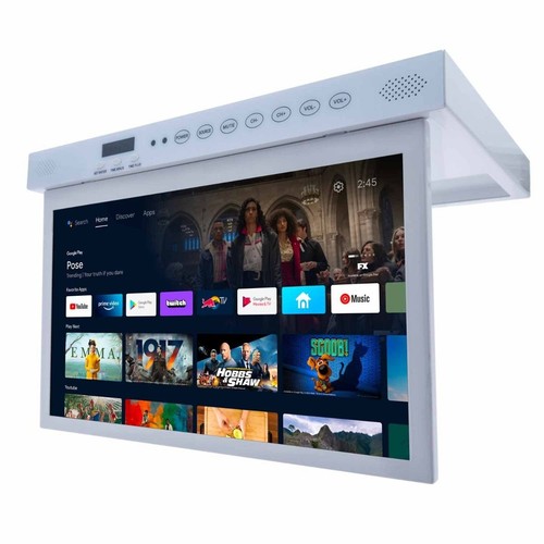 Sylvox 15.6” Under Cabinet Android Smart TV Kitchen Swivel Google Play White - Picture 2 of 11