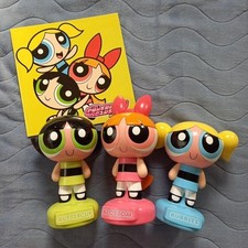 Juego de folletos de alcancía y película The Powerpuff Girls vinilo duro grueso