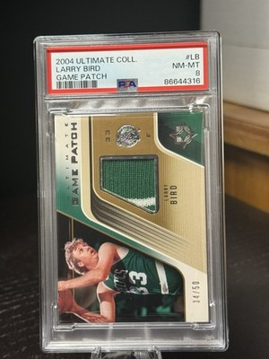 Larry Bird 2004-05 Upper Deck Ultimate Game Used 2 CLR Jersey Patch #'d 34/50