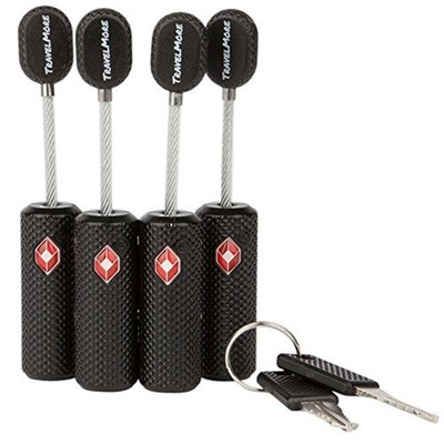 4 Pack TSA Approved Luggage Locks with Keys for Travel   Flexible Ultra Secur...