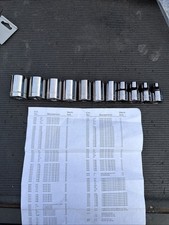 11Pc Sears Craftsman USA Nos 1/2” Drive Shallow SAE 12pt Socket Set G2/GK SERIES