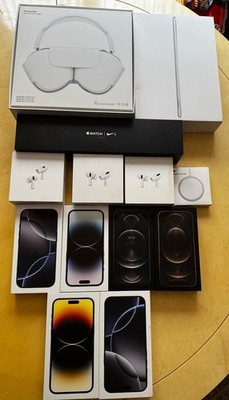 Lot Of 12 Apple iPhone Pro Max Retail Empty Box Apple Headphones And Laptop