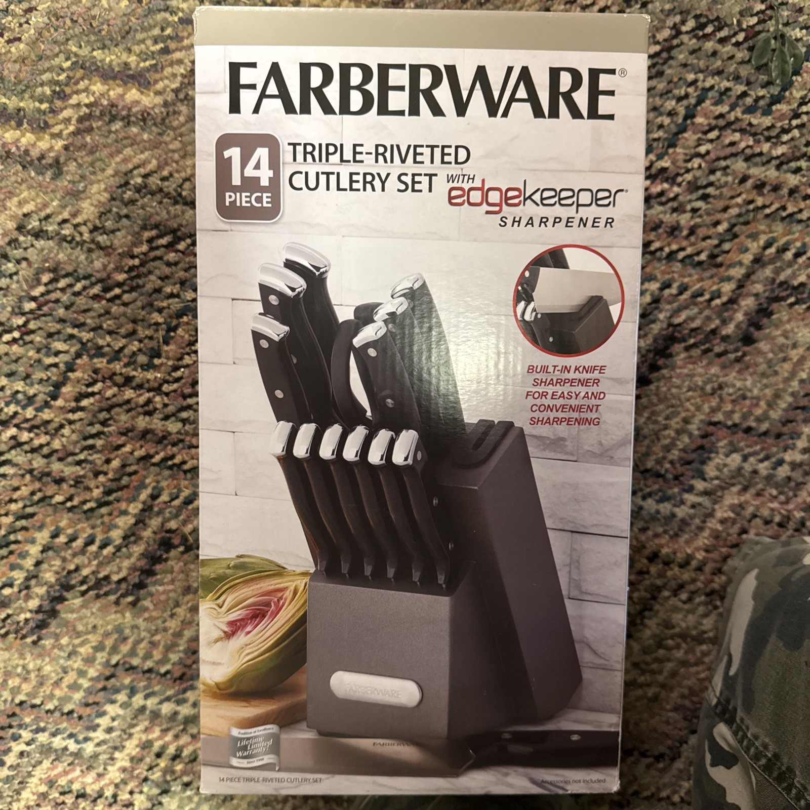 Farberware 14pc Triple-Riveted Cutlery Block Set BRAND NEW E