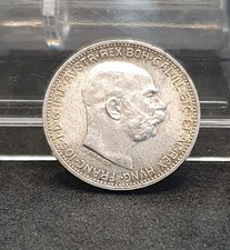 1915 Austria One Corona Franz Joseph I Silver 0.835 Coin