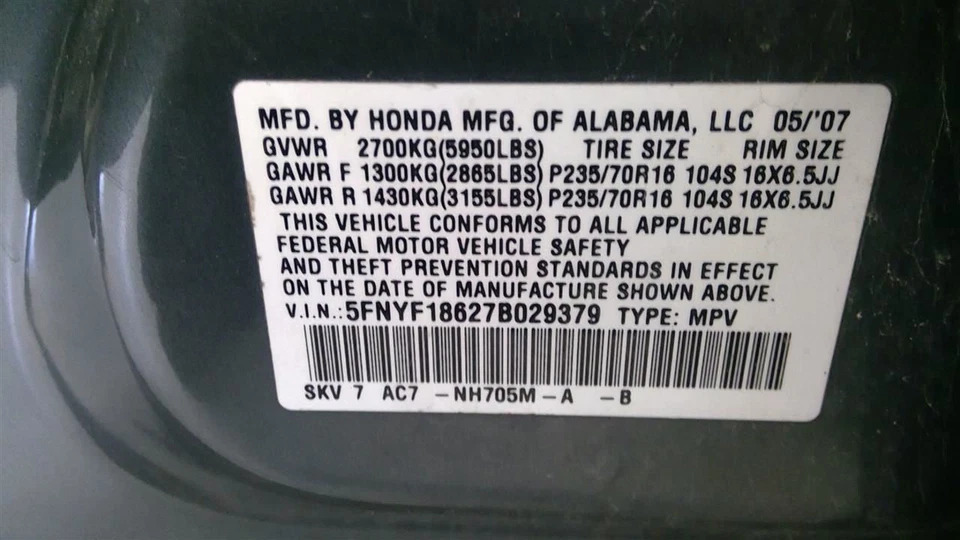 Caja cerebral motor Honda Pilot 2007 AWD 8317190 1382 Foto 4 de 4