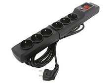 5904722197787 Power Strip: Fusing Sockets: 6 250VAC 10A Black ARCON