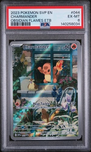 2023 POKEMON SVP OBSIDIAN FLAMES ELITE TRAINER BOX PROMO #044 CHARMANDER PSA 6
