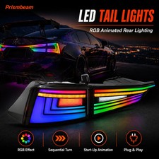 2 Rgb Led Tail Lights For 14-20 Lexus Is250 Is200t Is300 Is350 Smoke Sequential