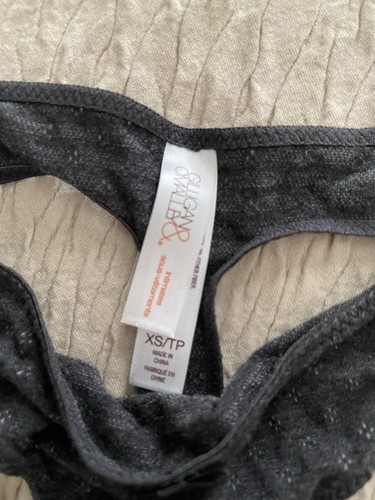 Women’s Gilligan panties XS 0-2 thong underwear gray bow ribbon pattern NEW NWT - Picture 2 of 5
