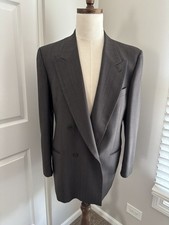 Mani Giorgio Armani Suit Mens 42 36 Gray Double Breasted Wool Made Italy Classic