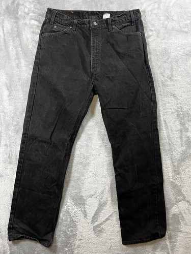Vintage 505 Levis Jeans Herren 38x34 Schwarz Straight 90s Made in USA Skate Denim