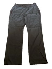 Cherokee Workwear Solid Black Elastic Waisted Scrub Pants Woman  s Size L