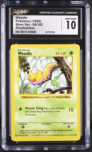Weedle (Shadowless) graded CGC 10 for sale on eBay