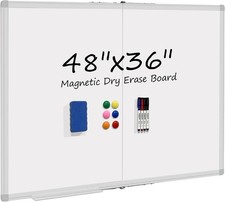 Dry Erase White Board 48 X 36 Inch, 4' X 3' Foldable Portable Whiteboard