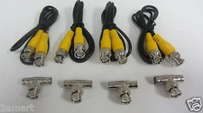 4x3feet  Bnc Male to Bnc Male Patch Cable Video and 4  T type Connectors 