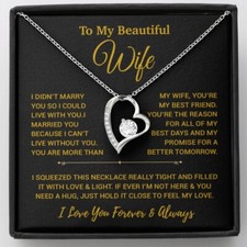To My Wife Necklace, Vanlentines Gifts For Women, Anniversary Gift For Wife