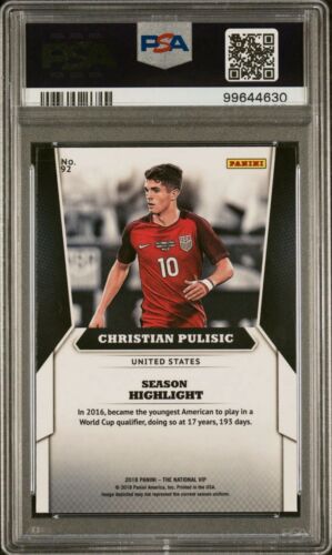2018 Panini National #92 Christian Pulisic Base Prizm PSA 10 - Picture 2 of 2