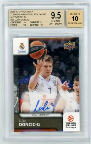 2016-17 Upper Deck Turkish Airlines Euroleague Luka Doncic Auto BGS 9.5/10