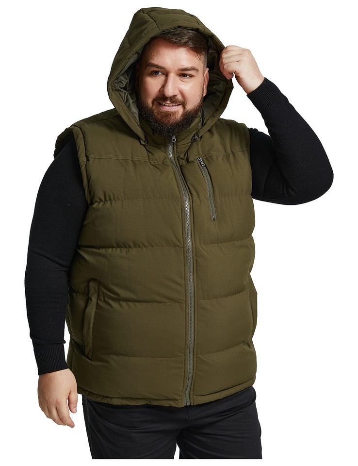Soularge Men's Big and Tall Winter Warm Thicken Utility Puffer Vest ...