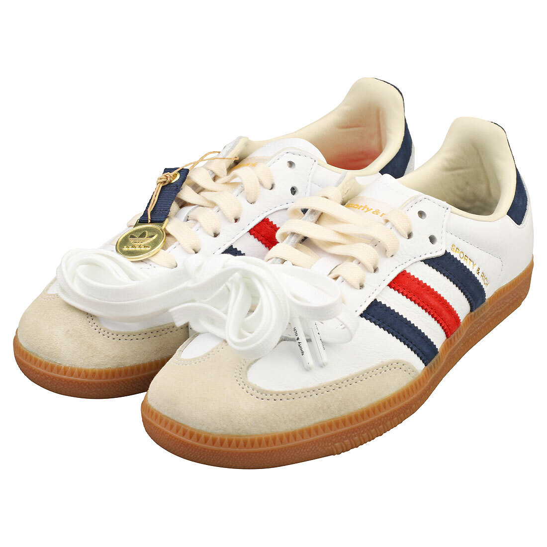 Sporty & Rich × adidas Samba OG adidas Sporty & Rich x Samba OG Cream Blue for Sale