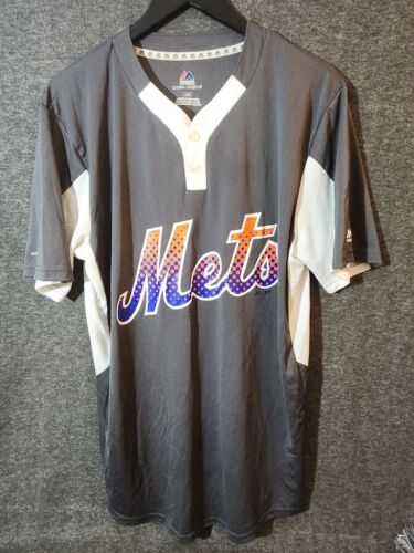 New York Mets MLB Cool Base Gray Majestic Jersey Shirt Men Baseball Large
