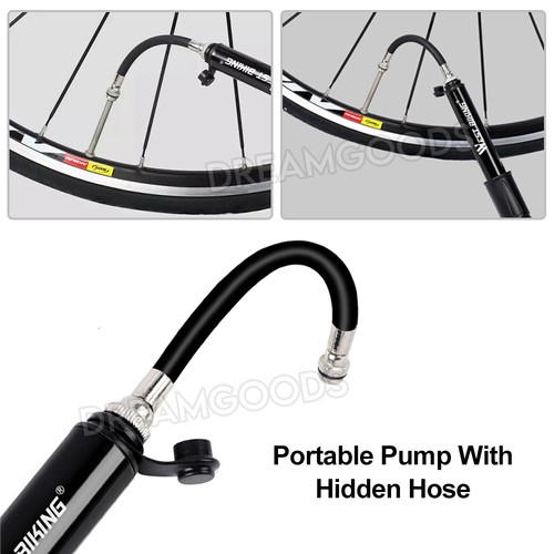 Aluminium MINI BICYCLE AIR PUMP Bike Hand Ball Inflator Portable Cycling Tyre NE - Picture 5 of 10