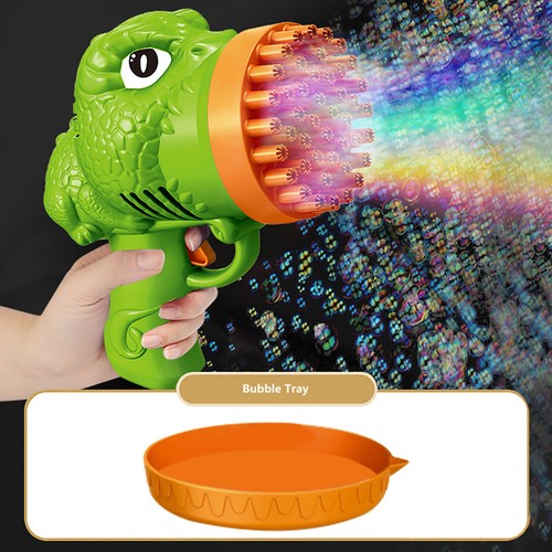 Bubble Machine Dinosaur Shape 44 Holes Automatic Bubble Gun Kids Toys Gifts Fun - Picture 11 of 13