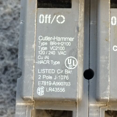 Cutler Hamer BRHH2100 2-Pole 100A Plug In Circuit Breaker - Picture 2 of 11