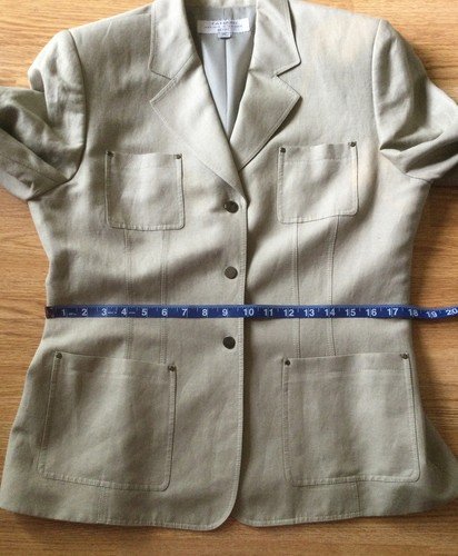 Tahari Arthur S.Levine 2Pc Suit Jacket and Pants Linen Blend 12P Sage Green - Picture 21 of 24