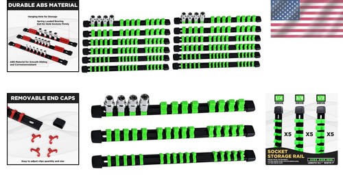 Flexible 15PCS Socket Rail Organizer - Colorful ABS Holder for Every Tool Lover - Picture 2 of 9