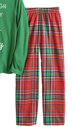Boy’s Holiday Red Plaid "JINGLE ALL THE WAY" 2-Piece Pajama Set Size 4 NWT - Picture 3 of 4