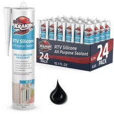 Kraken Bond RTV Silicone All Purpose, 10.1oz 24 Pack – Black