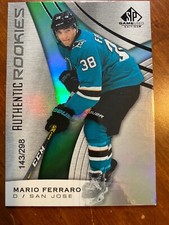 19-20 UD SP Game Used Authentic Rookies 110 Mario Ferraro /298