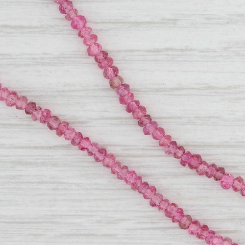 Collana Lariat In Pietre Di Tormalina Rosa Con Oro 18k 16,5" Designer Nordstrom - Foto 3 di 4
