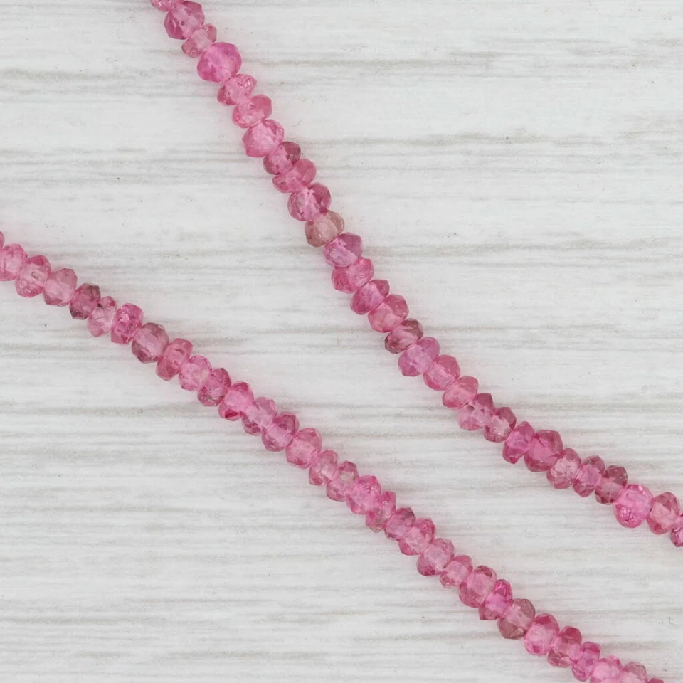 Collar Lariat de cuentas de turmalina rosa oro 18k 16,5" diseñador Nordstrom Foto 3 de 4