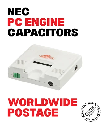 RUBYCON, NICHICON, PANASONIC ETC. NEC PC Engine Replacement Capacitors / 16 x Cap Kit / Repair Kit + Jailbar Fix