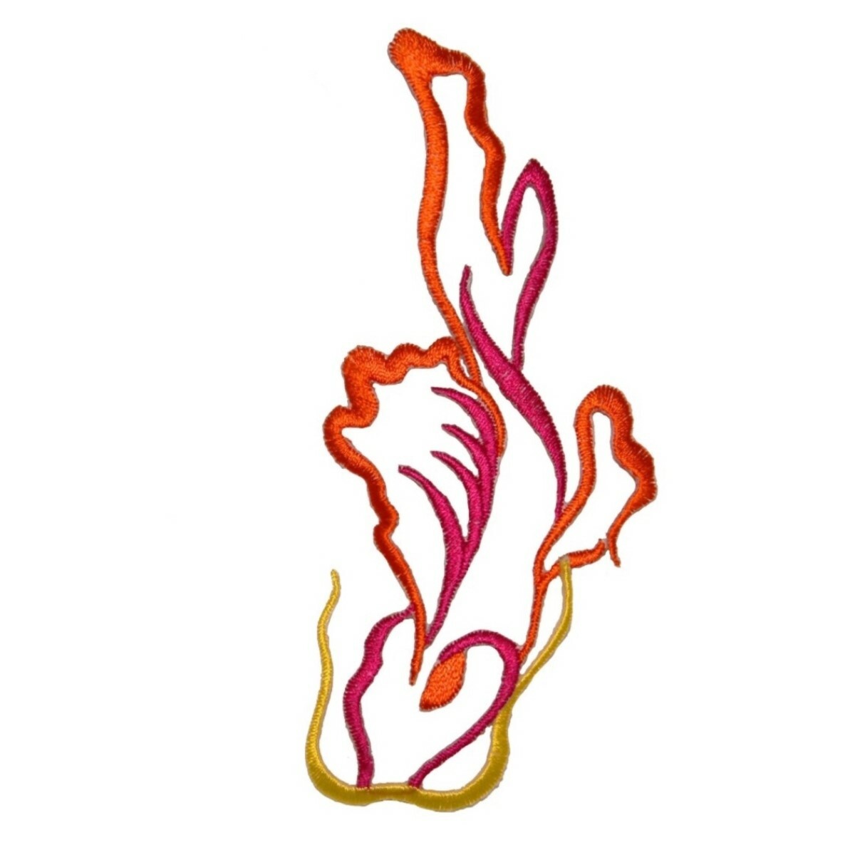 ID 0369B Koi Fish Outline Patch Chinese Symbol Embroidered Iron On