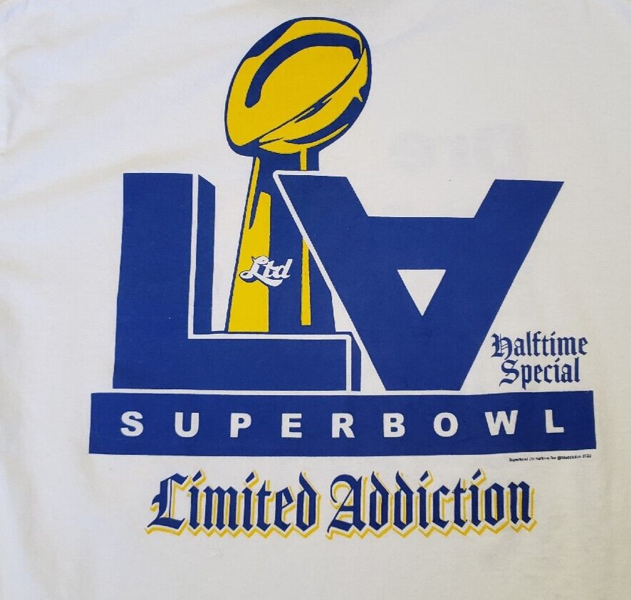 NFL Superbowl Men's Large White T Shirt Halftime Show 2022