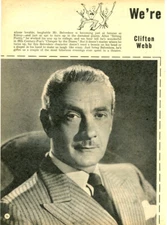 Clifton Webb Magazine Photo original Clipping 1 Page F11888