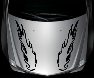 Car Decals Outline Flames 8''x33'' Motorcycle Vinyl Hood stickers
