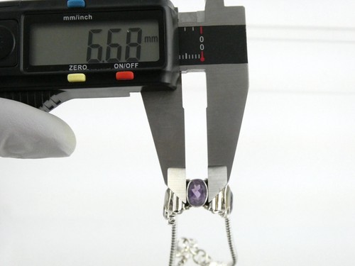 Sterling Silber Amethyst und Citrin Armband mit fünf Steinen 925 8,25 cm 17,8 g - Bild 10 von 12