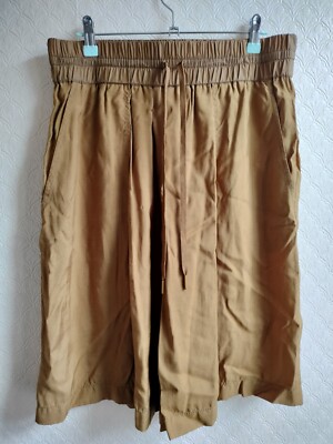 DKNY Short Floaty Culottes Gold Ochre Size M Wide leg Cropped