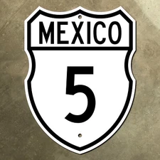 Mexico route 5 highway road sign Mexicali San Felipe Baja California 1966