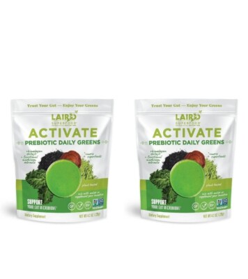 2 × Laird Superfood Activate Prebiotic Daily Greens Support,8.4oz,Best By In Pic