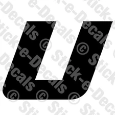 JERSEY LETTER U Vinyl Die Cut Decal Sticker - Sport Athlete Alphabet Text - A4