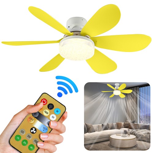 Modern LED Ceiling Fan E27 Base Remote Control Indoor Ceiling Fan Light 3 Speeds - Picture 24 of 36