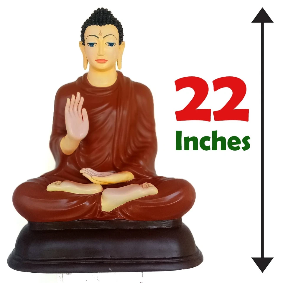 Estatua de Buda Grande Jardín Exterior Feliz Antigua Tailandesa Zen Piedra Sentada Nueva Alta Foto 4 de 4