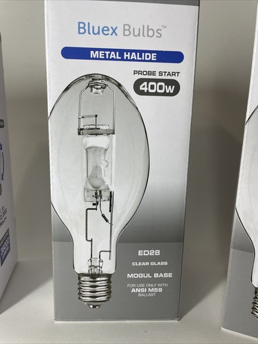Bluex Bulbs 400W Metal Halide Light Bulb ED28 Clear Glass 3 Pack - Picture 3 of 6