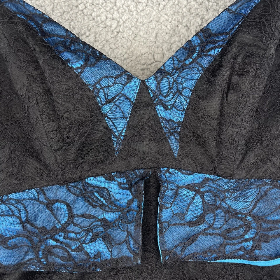 Vestido para mujer Foley + Corinna bustier mediano negro azul encaje sin tirantes fiesta Foto 4 de 4
