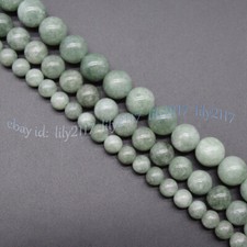 6-14mm Round Natural A Green Jade Jasper Gemstone Loose Beads 15'' Strand